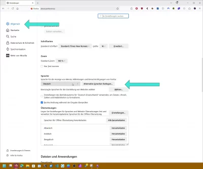 Mozilla Firefox change language