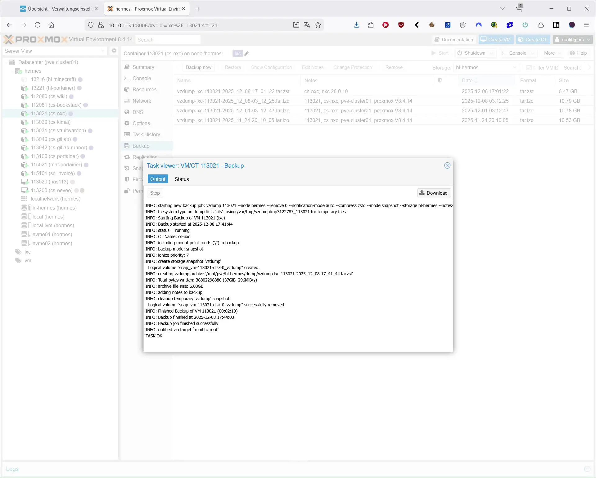 nextcloud-update-04-proxmox