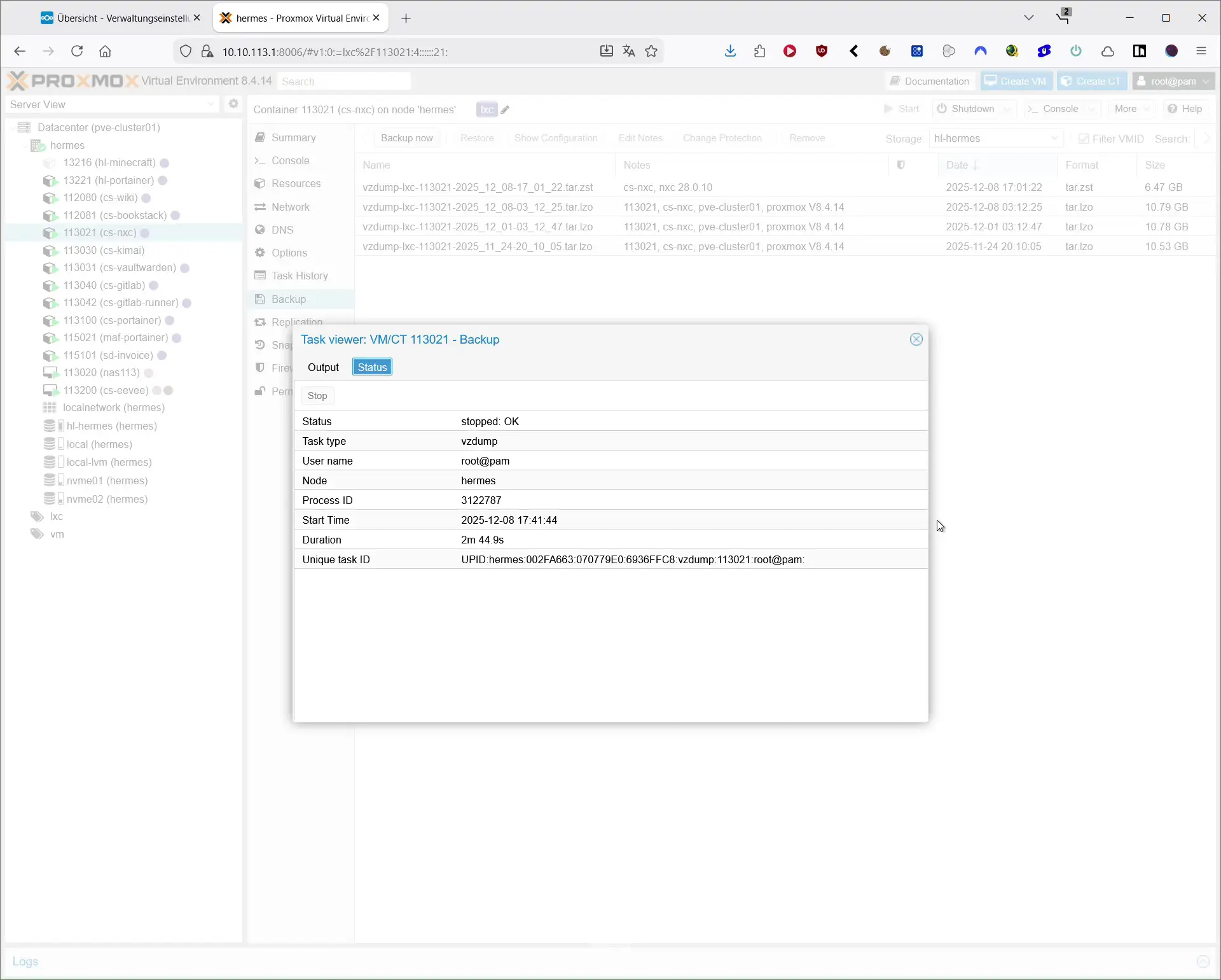 nextcloud-update-05-proxmox